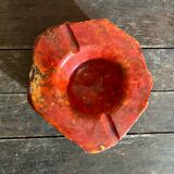 Vintage 70s ROMANO BIANCHI Red Alabaster Ashtray Made in Italy