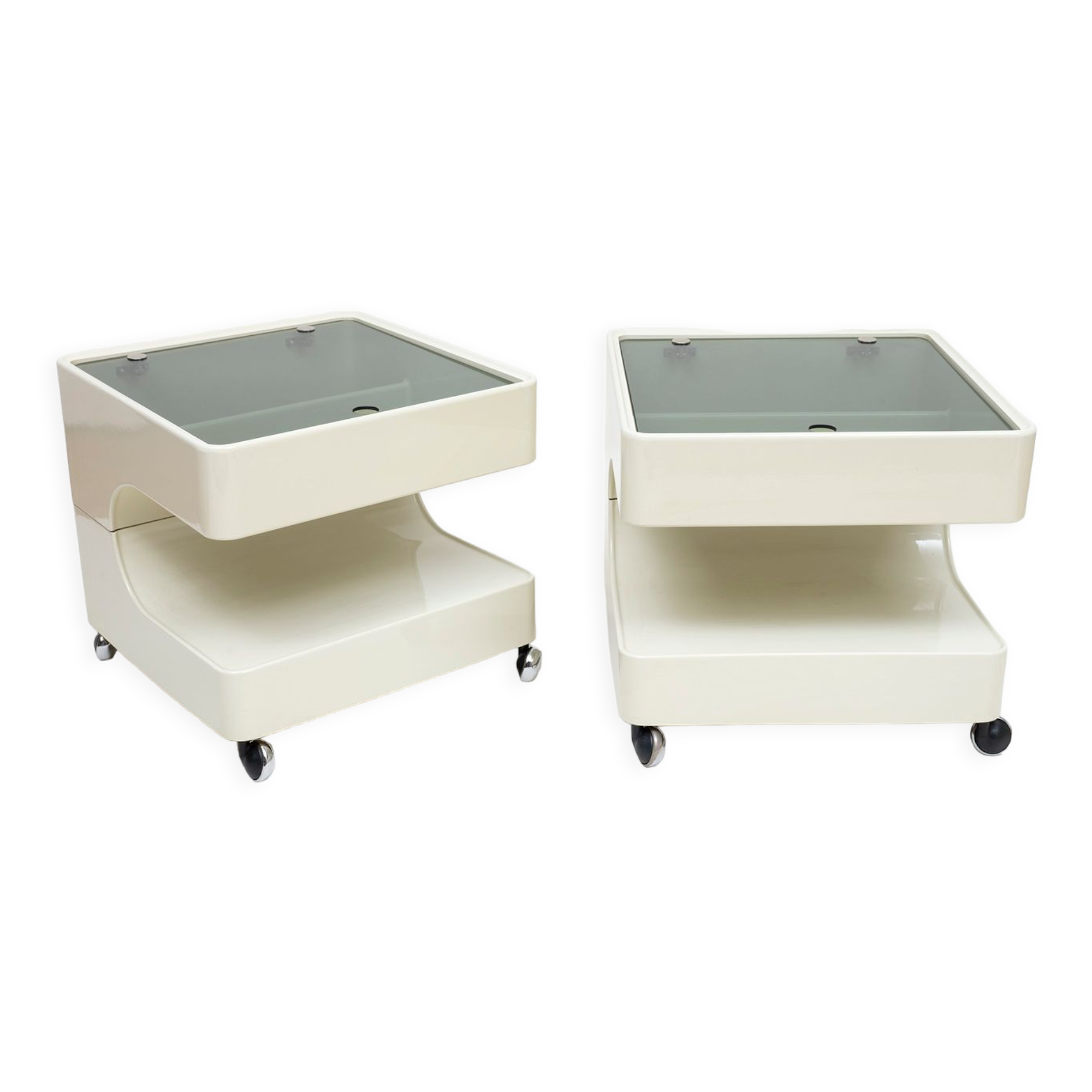 Space age night stands / side tables by Opal, Germany 1970