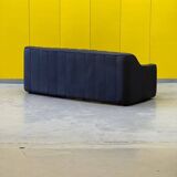 Black leather 3-seater sofa by De Side, from 1970's model 44