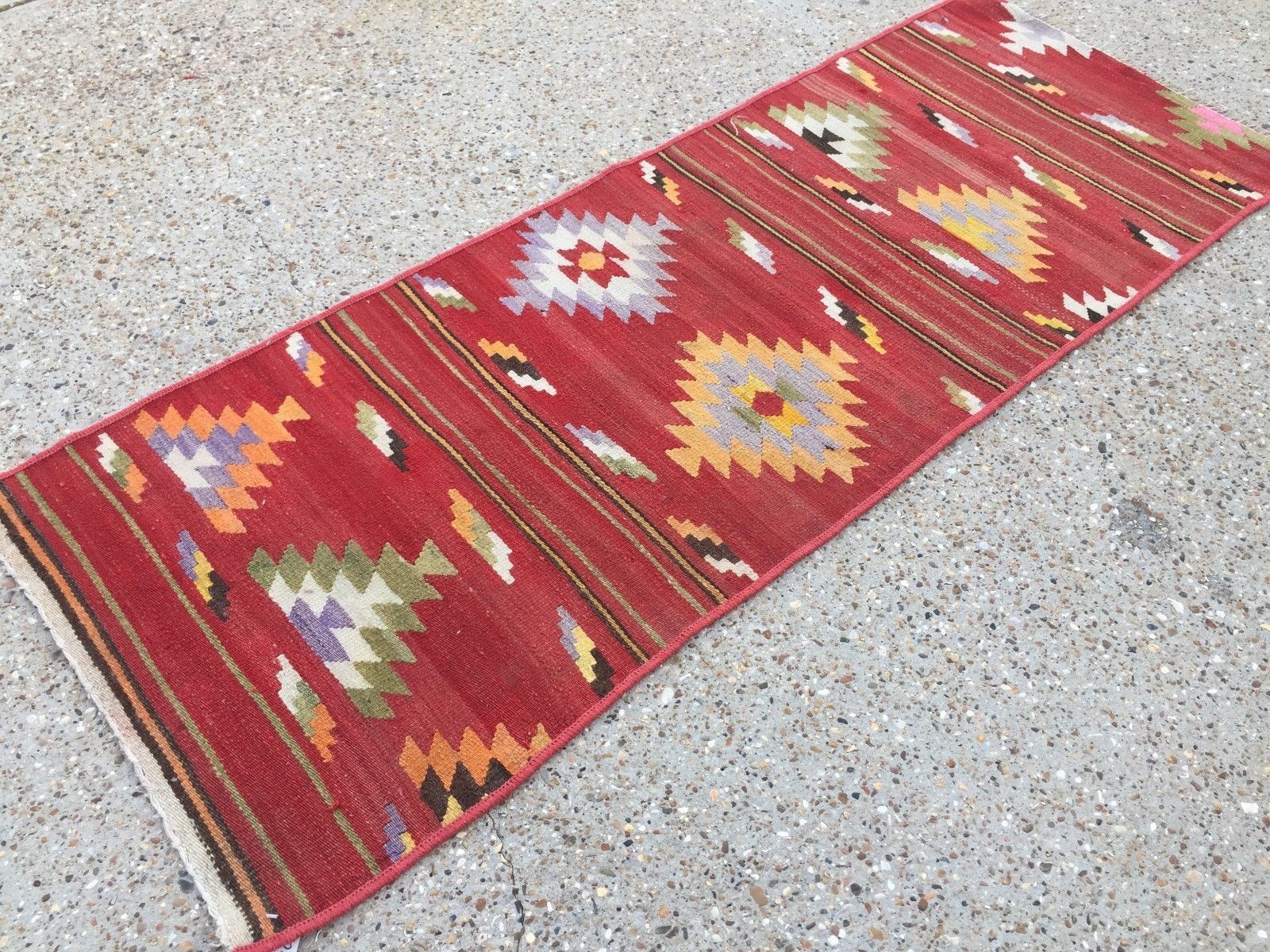 Turkish narrow kilim runner, 180x67cm