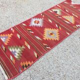 Turkish narrow kilim runner, 180x67cm