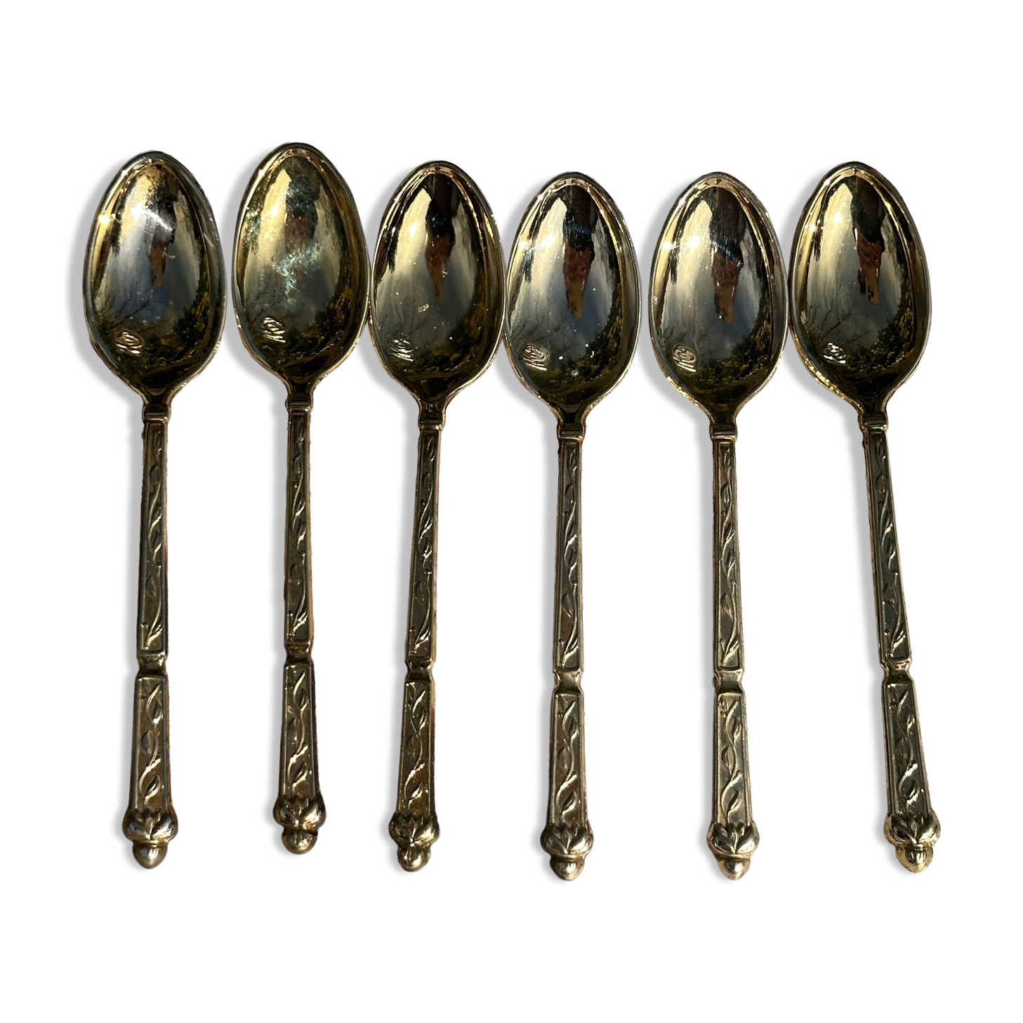 Set of 6 Vintage Gold Moka Spoons - Tableware - Coffee Spoons