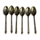 Lot de 6 cuillères à Moka Dorées Vintage - Art de la Table - Cuillères à Ca