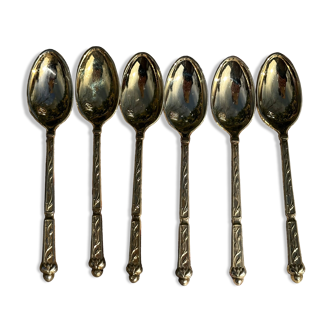 Set of 6 Vintage Gold Moka Spoons - Tableware - Coffee Spoons