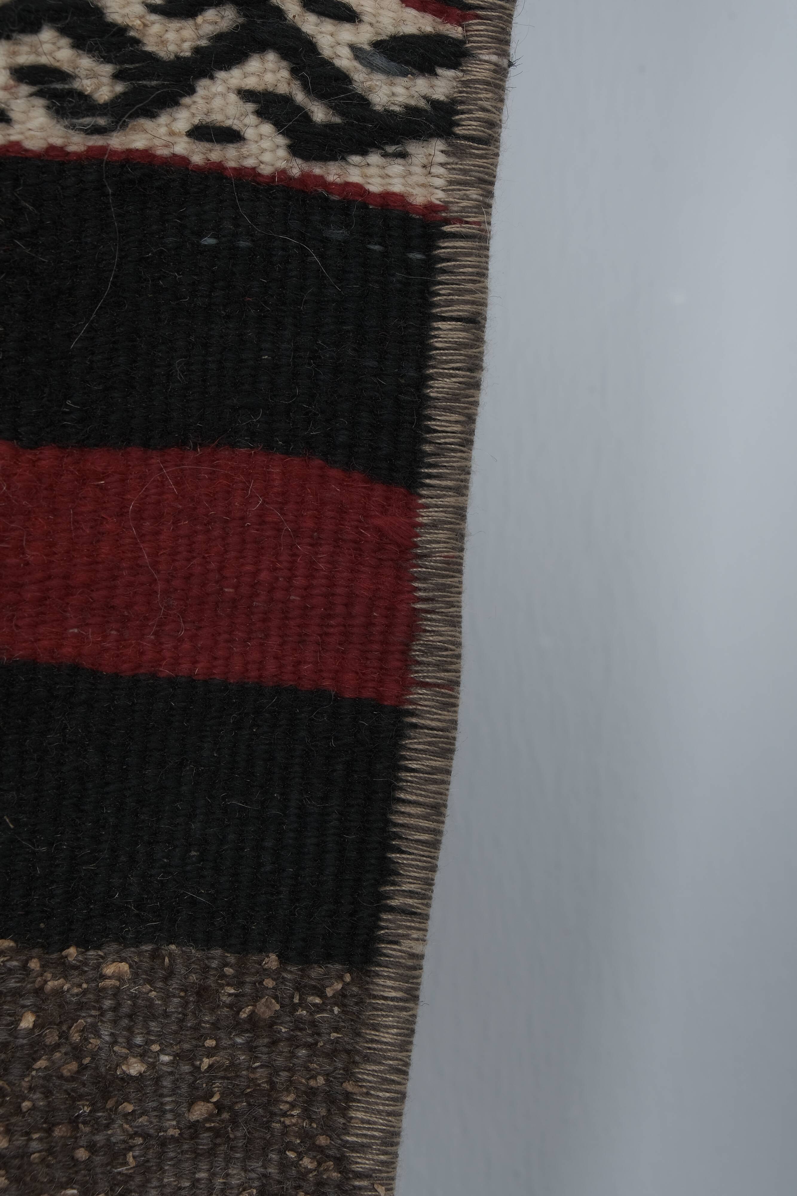 Early 20th Century Gabbeh Stair Kilim Runner with Horizontal Stripe