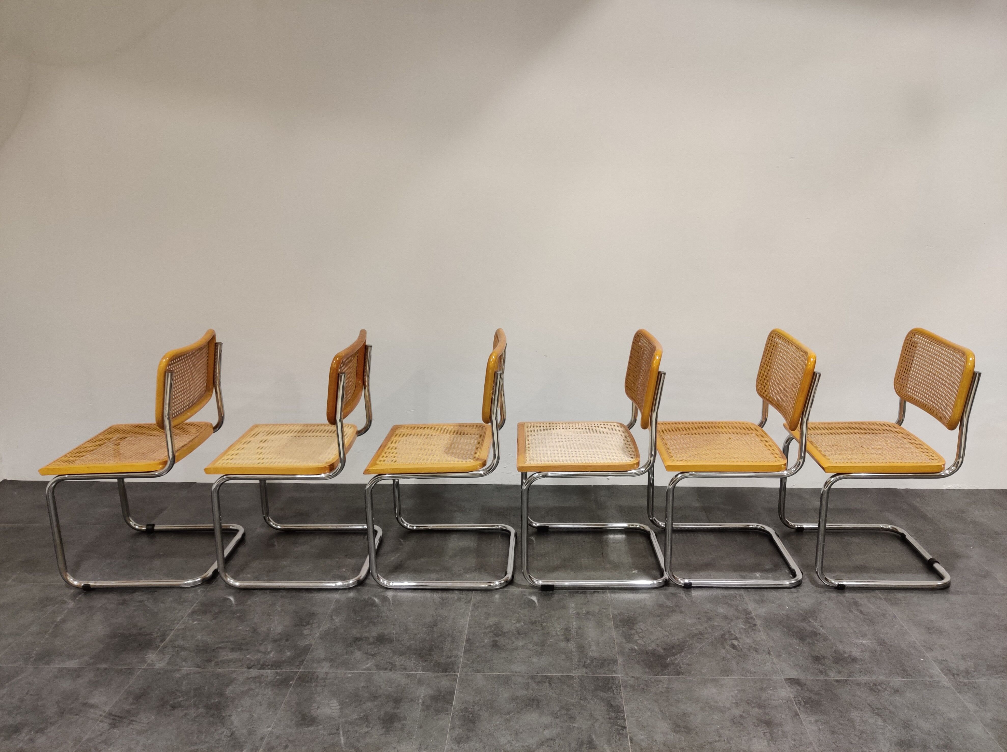 Set of 6 vintage Marcel Breuer Cesca chairs , 1970