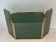 Three-Panel Folding Fire Screen in Tinted Green Glass with Brass Frame