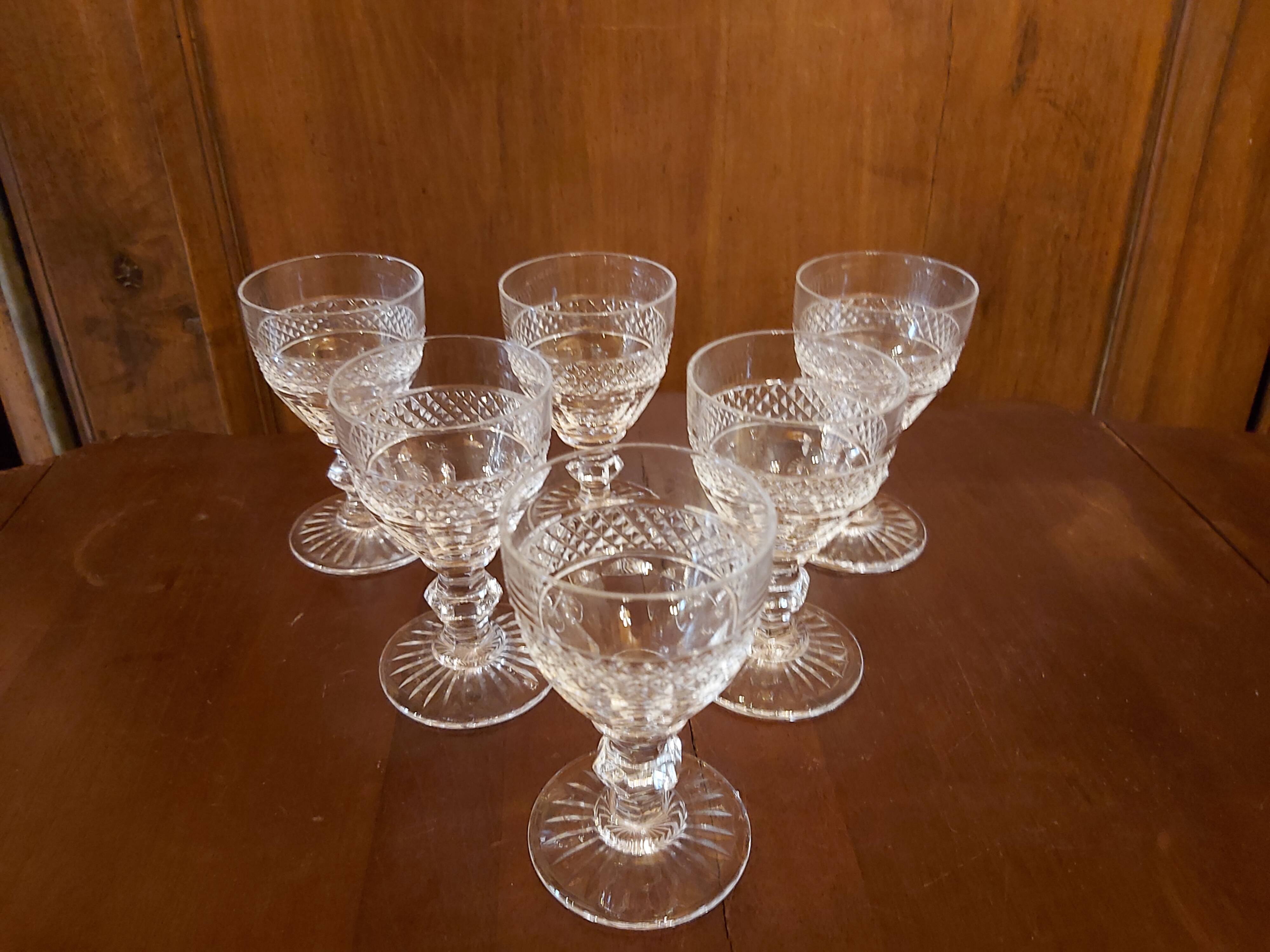 6 glasses of crystal white wine Saint Louis Trianon h 9.8 cm