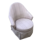 Fauteuil crapaud en toile vintage 1970