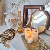 Vintage amber candle holder