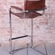 Bauhaus Bar Chair in Chromed Steel and Faux Leather, Germany, 1970s
