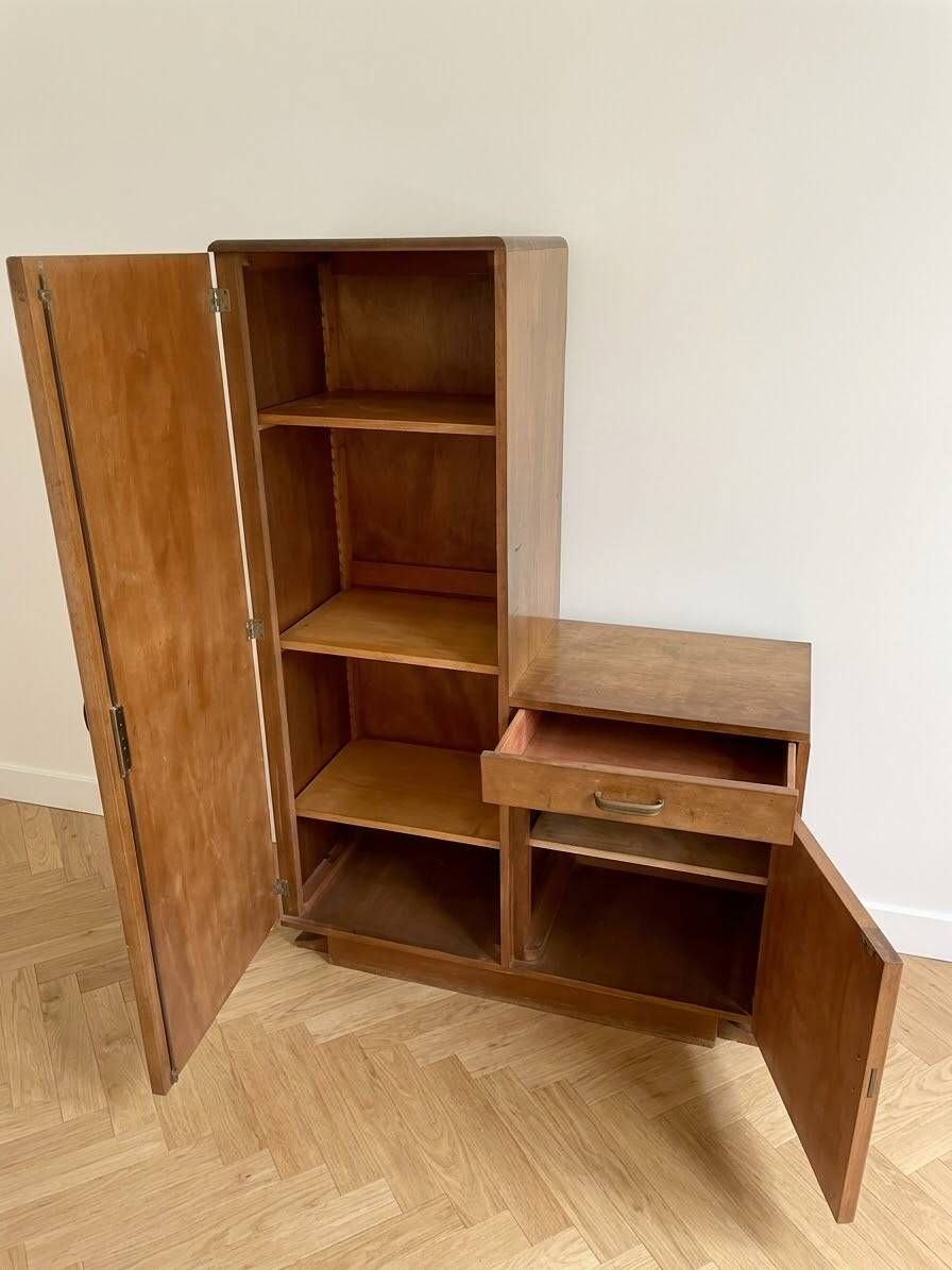 Asymmetrical Art Deco storage furniture in wood