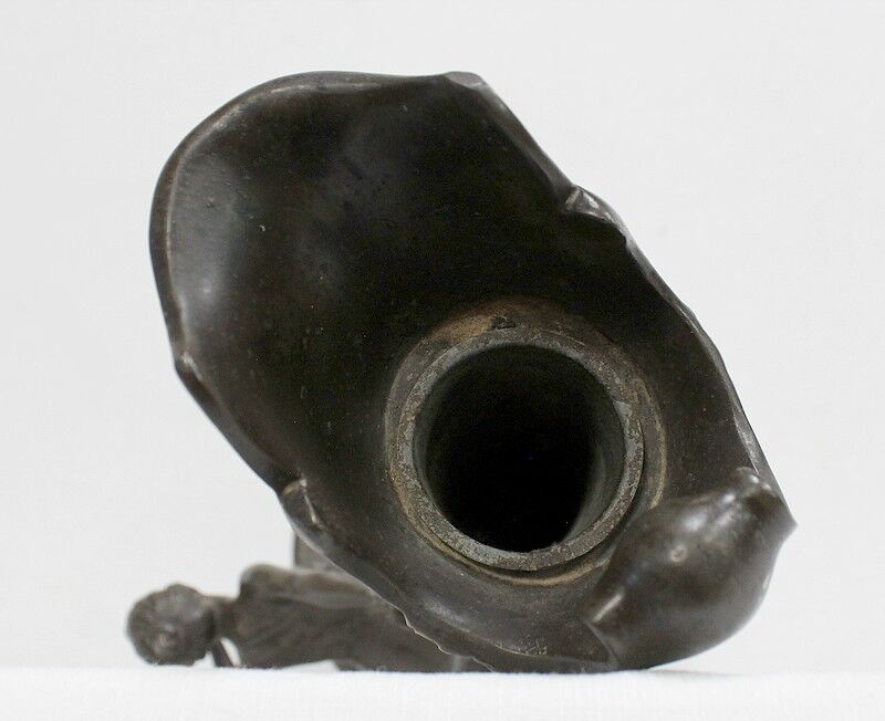 Pewter vase, "Young woman picking a water lily", signed P. Jean, Art Nouveau early twentieth century