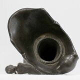 Pewter vase, "Young woman picking a water lily", signed P. Jean, Art Nouveau early twentieth century
