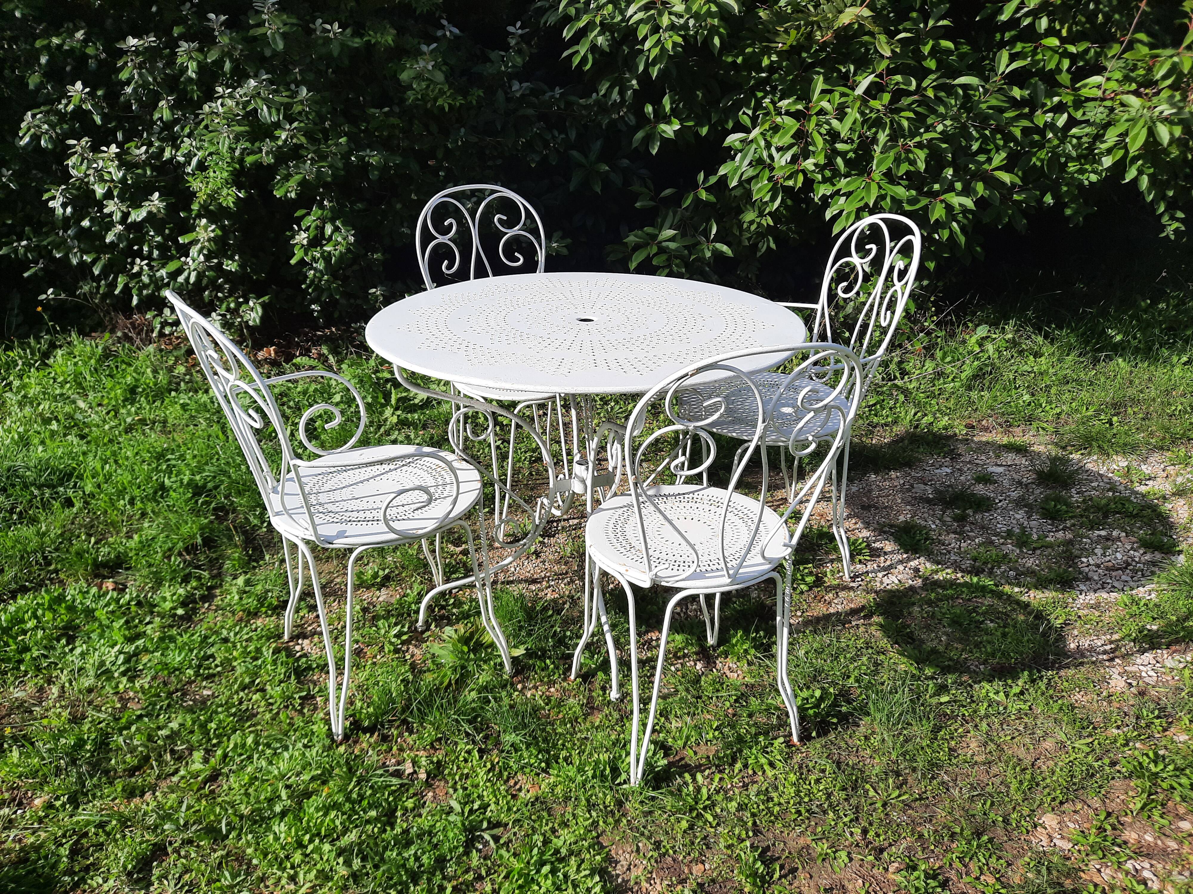 Wrought iron garden furniture