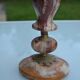 4-branch onyx and brass chandelier/candelabra