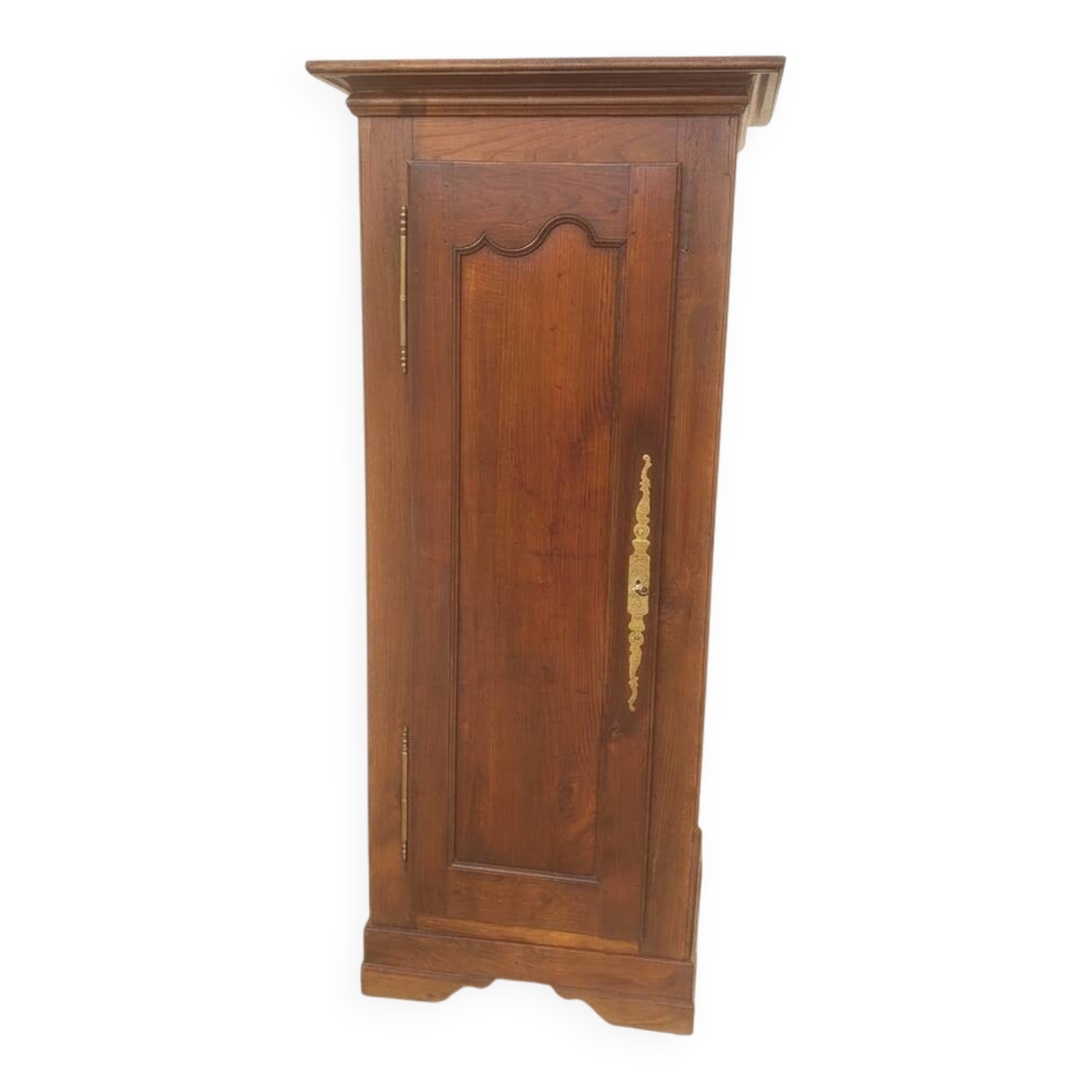 Vintage Louis Philippe style bonnetière wardrobe from the 1800s in cherry wood.