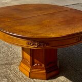 Art Deco table 1930 oval solid oak with extensions