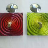 Pair of futuristic designer wall lights