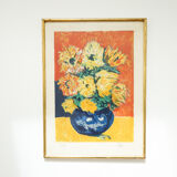 70s Pastel Flower Painting.