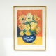 Peinture de fleurs au pastel des années 70.