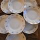 Porcelain soup plates - Decorated with small flowers and a gold rim