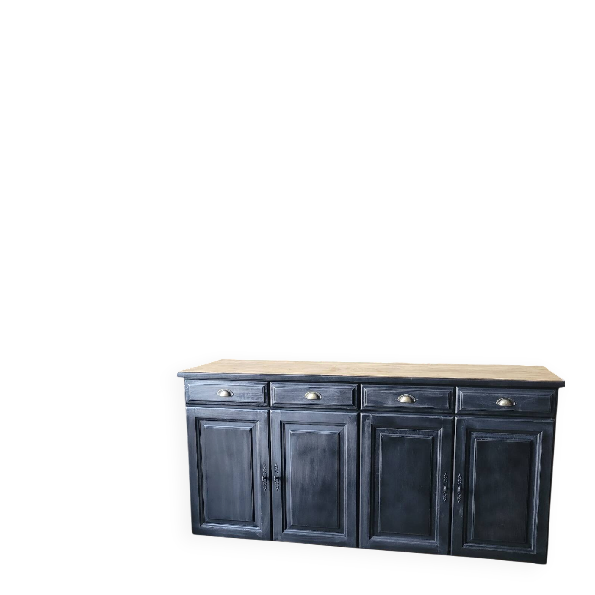 Large wooden and black sideboard