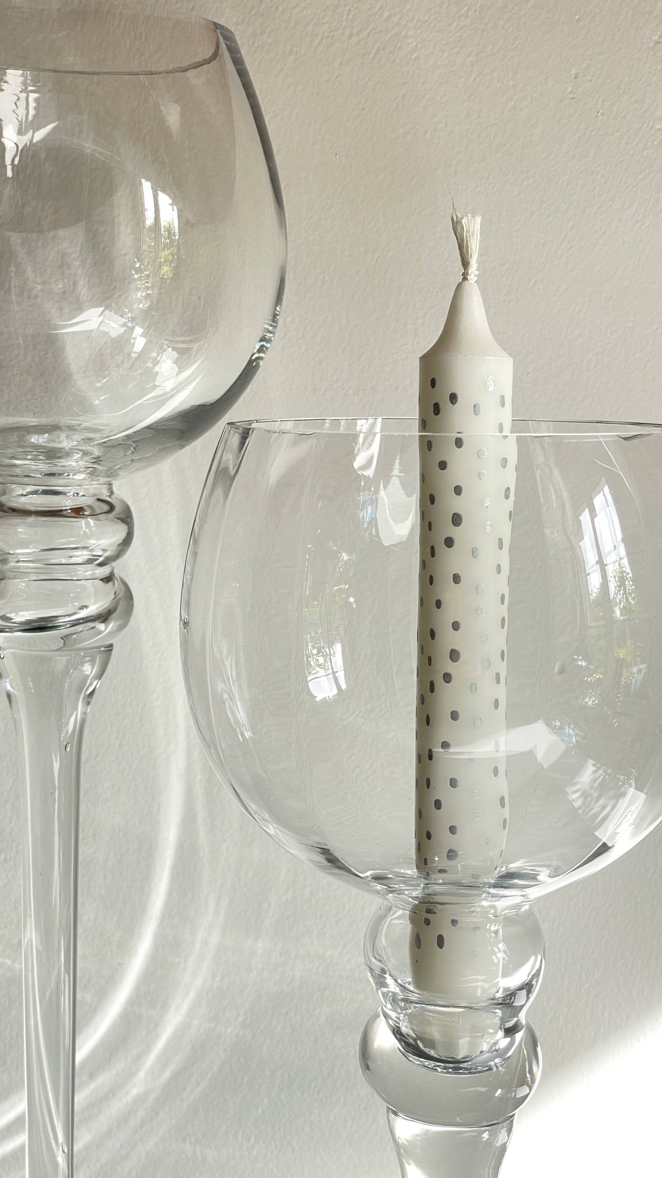 Duo of xl tealight holders in vintage crystal