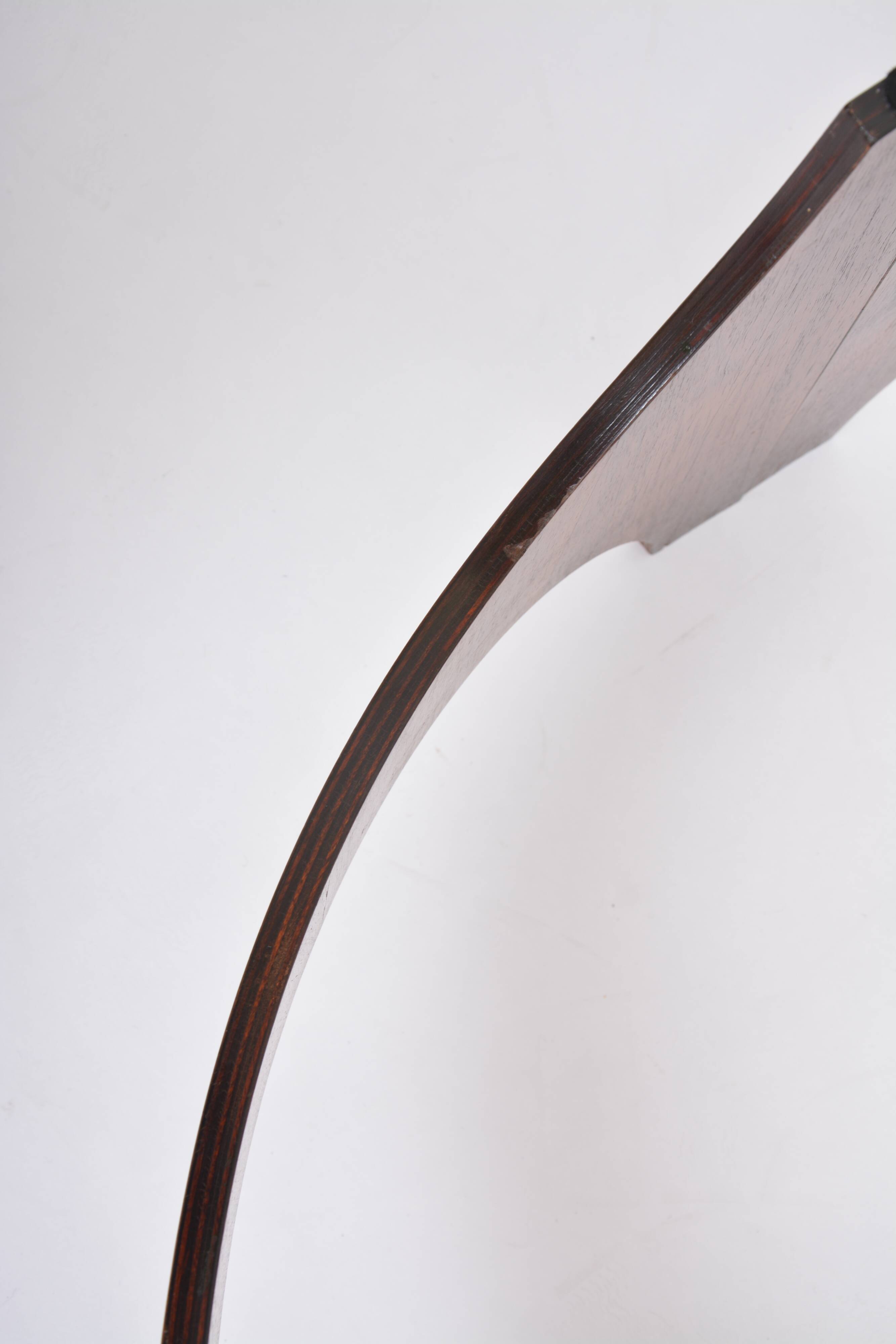 Mid-Century Circular Coffee Table with Wooden Base and Glass Top