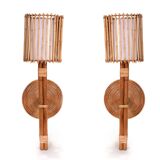 Pair of bamboo wall sconces