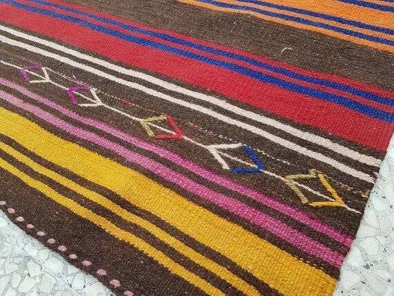 Vintage Turkish kilim, handwoven, 152x318 cm.