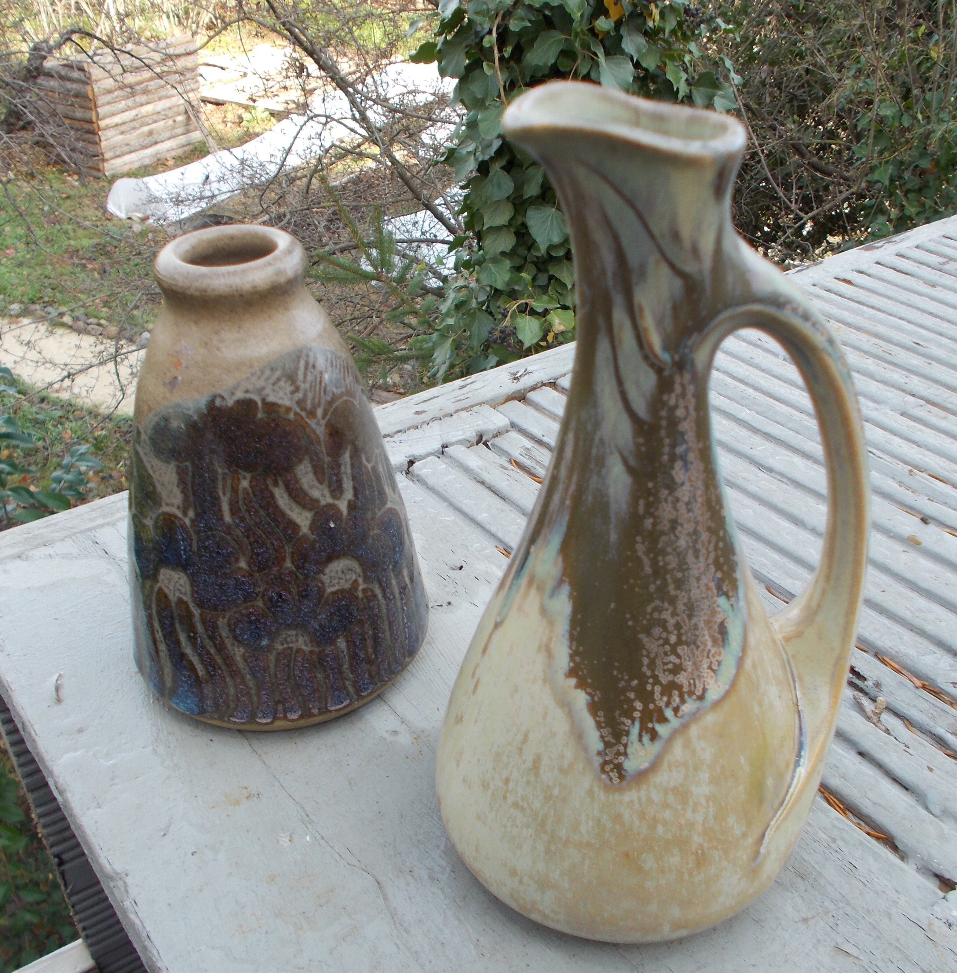 2 anciens grès signés période Art Deco 1920/1930