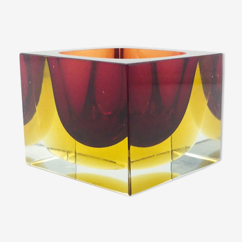 Sommerso murano glass catch-all or vide poche by flavio poli for seguso, 1970s