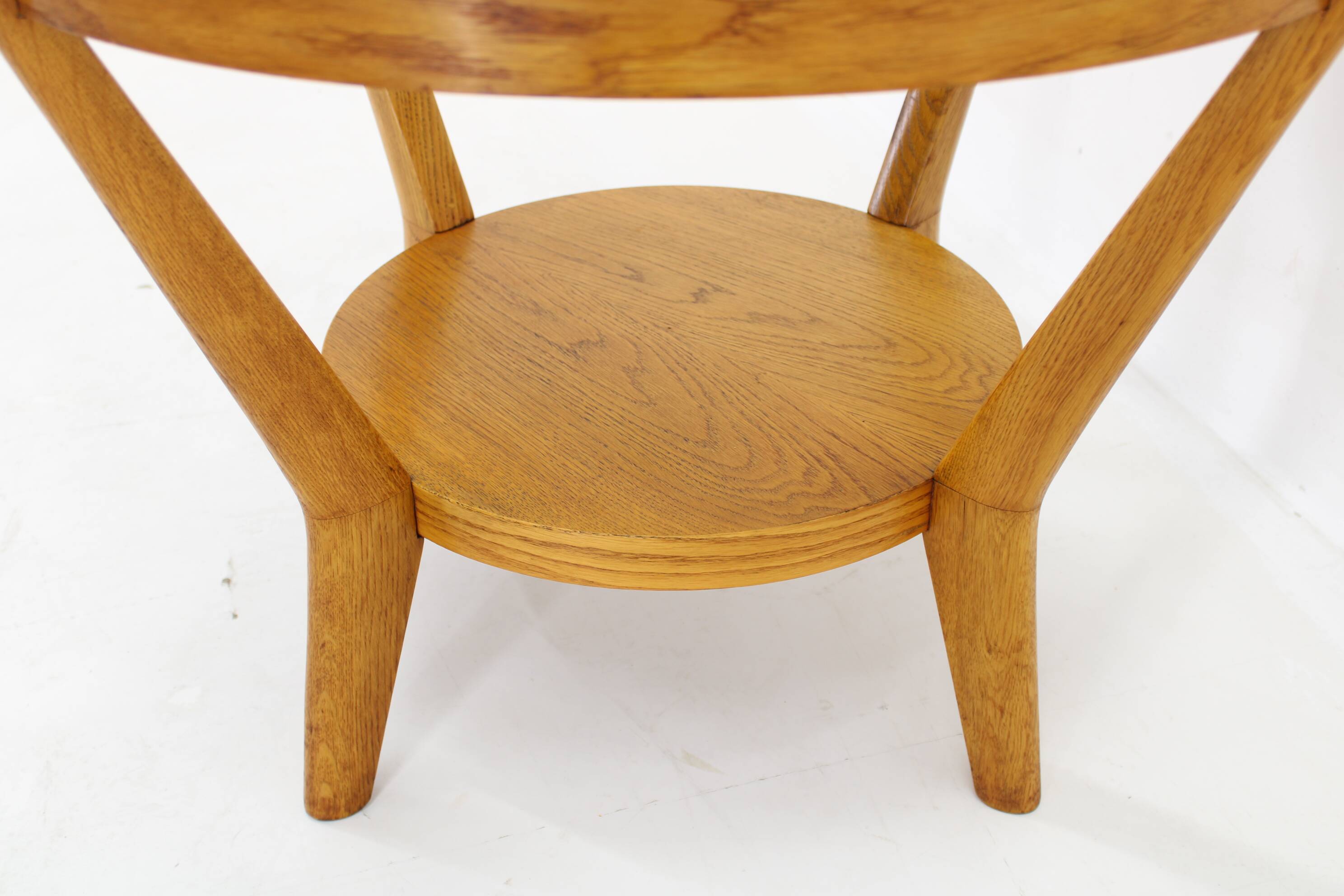 1960s Karel Kozelka & Antonin Kropacek Oak & Glass Coffee Table for Interier Prah