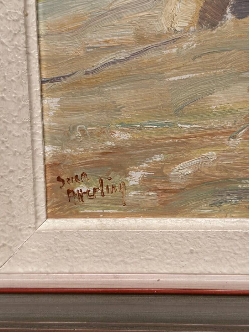 Original Swedish Oil on Panel – “Landscape” by Sven Atterling – Signed – Vintage & Framed – 57 × 49 cm (22.4" × 19.3")