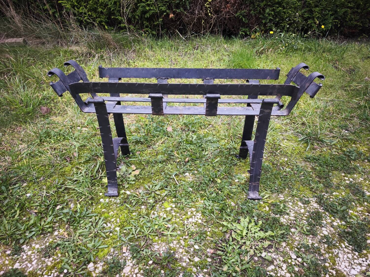 Wrought iron log holder or plant stand