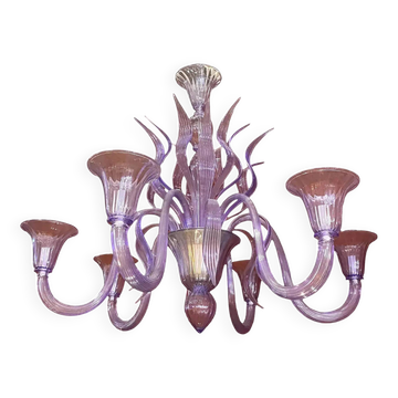 Chandelier en verre de Murano inspiré de la glycine moderne