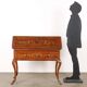 Antique writing desk in walnut with drawers and inlays, Italy, 18th century.