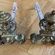 Antique bronze and cast iron chenets