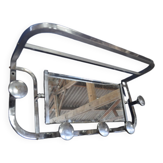 Aluminum wall coat rack.