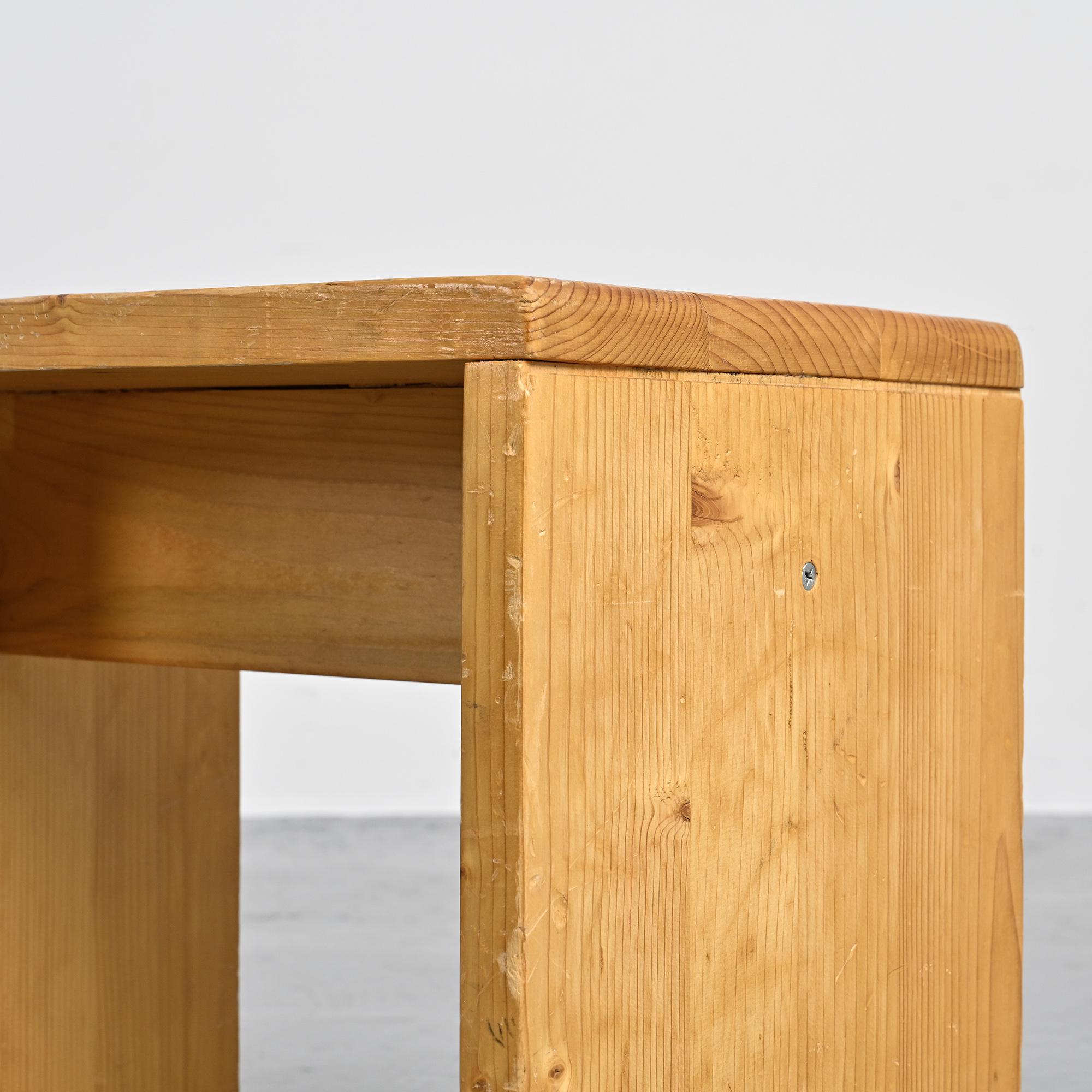 Pine stool from Les Arcs, circa 1975