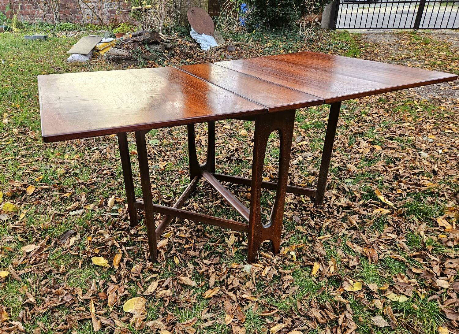 Table pliante Bendt Winge design scandinave 50-60 palissandre Kleppe