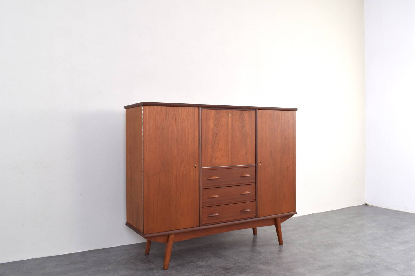Mid-Century Danish Teak Highboard, 1960s.