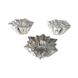 Set of 3 vintage table candle holders star shape