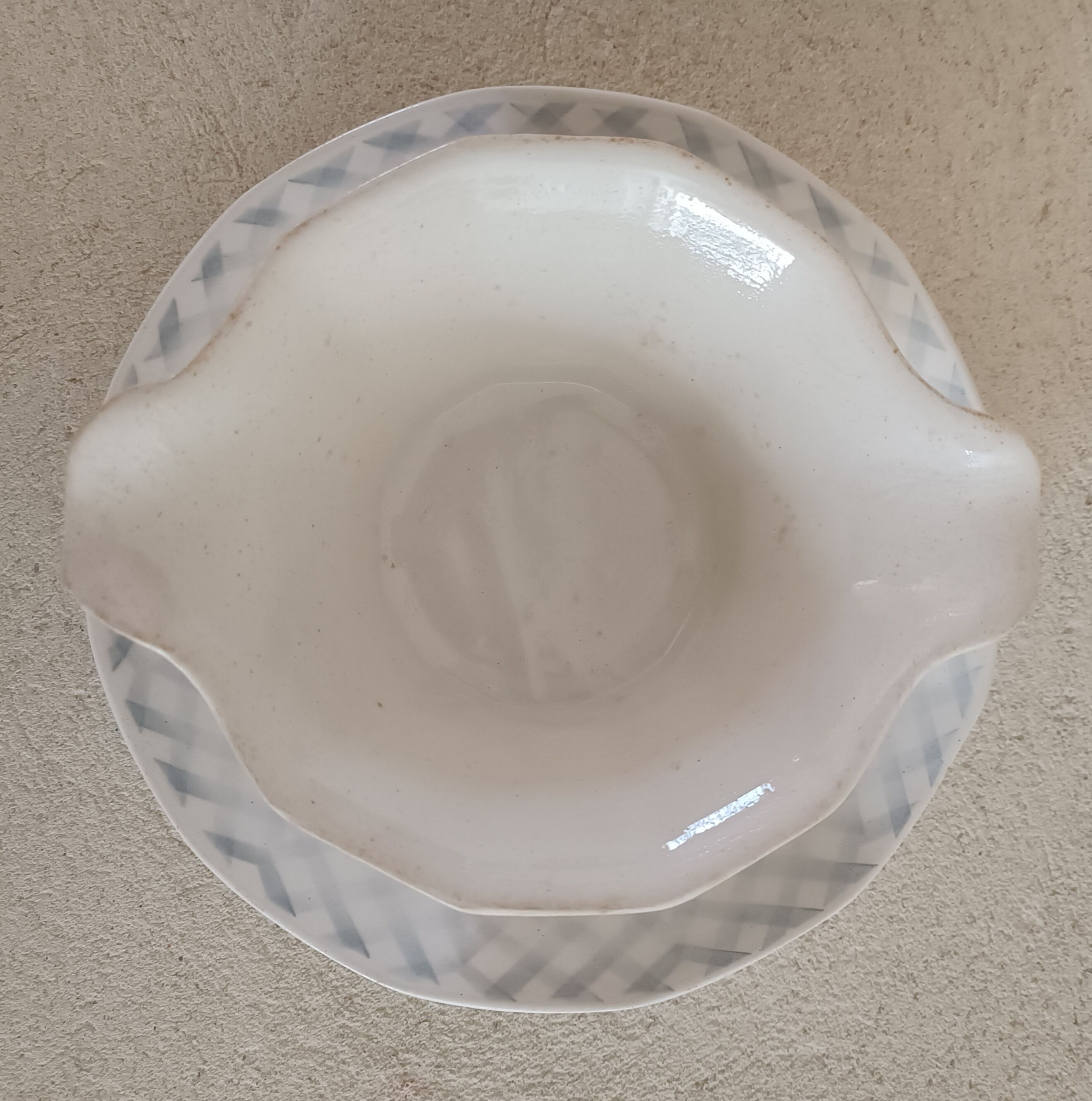 Saucière double earth of iron Digoin Sarreguemines