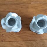Porcelain pink flower candle holders