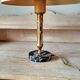 Table lamp with brass candle holder and marble base