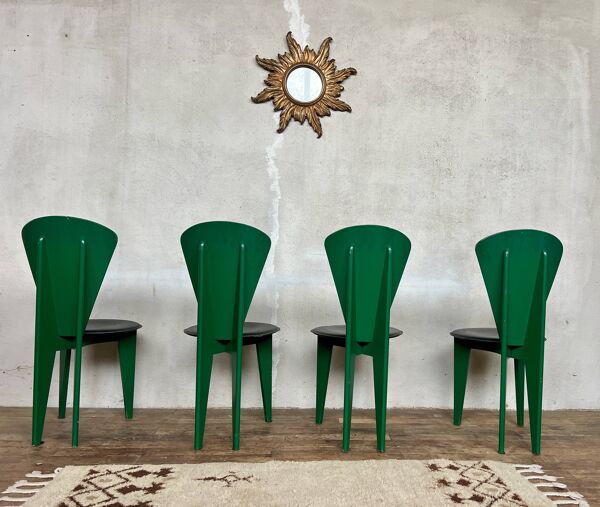 Ensemble de 4 chaises Calligaris vintage – design  années 80