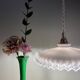 Vintage lampshade pendant light in white opaline