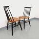 Pair of vintage Scandinavian chairs Fanett by Ilmari Tapiovaara in teak.